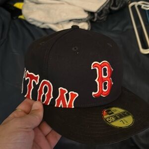 Boston Red Sox new era hat size 7 5/8 has Boston patched all over the side